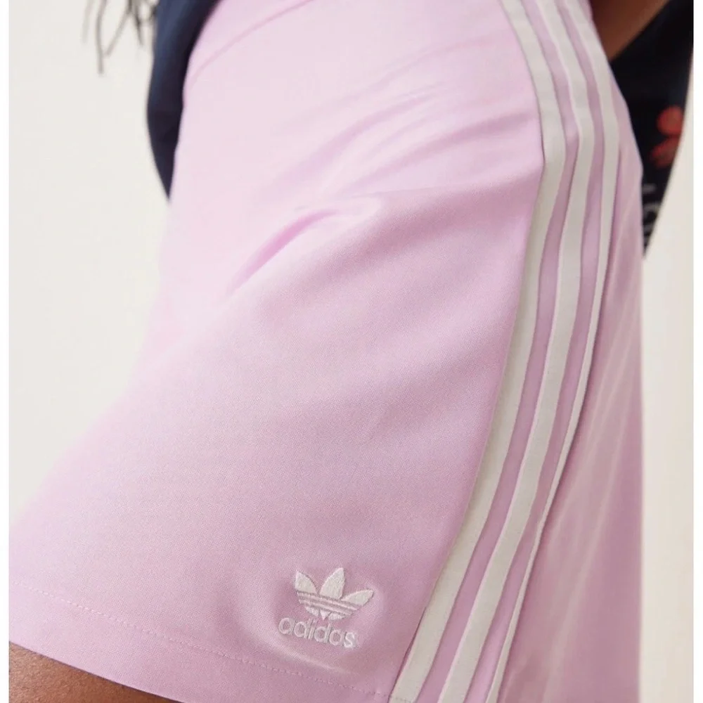 adidas Pink Mini Skirt with White Side Stripes